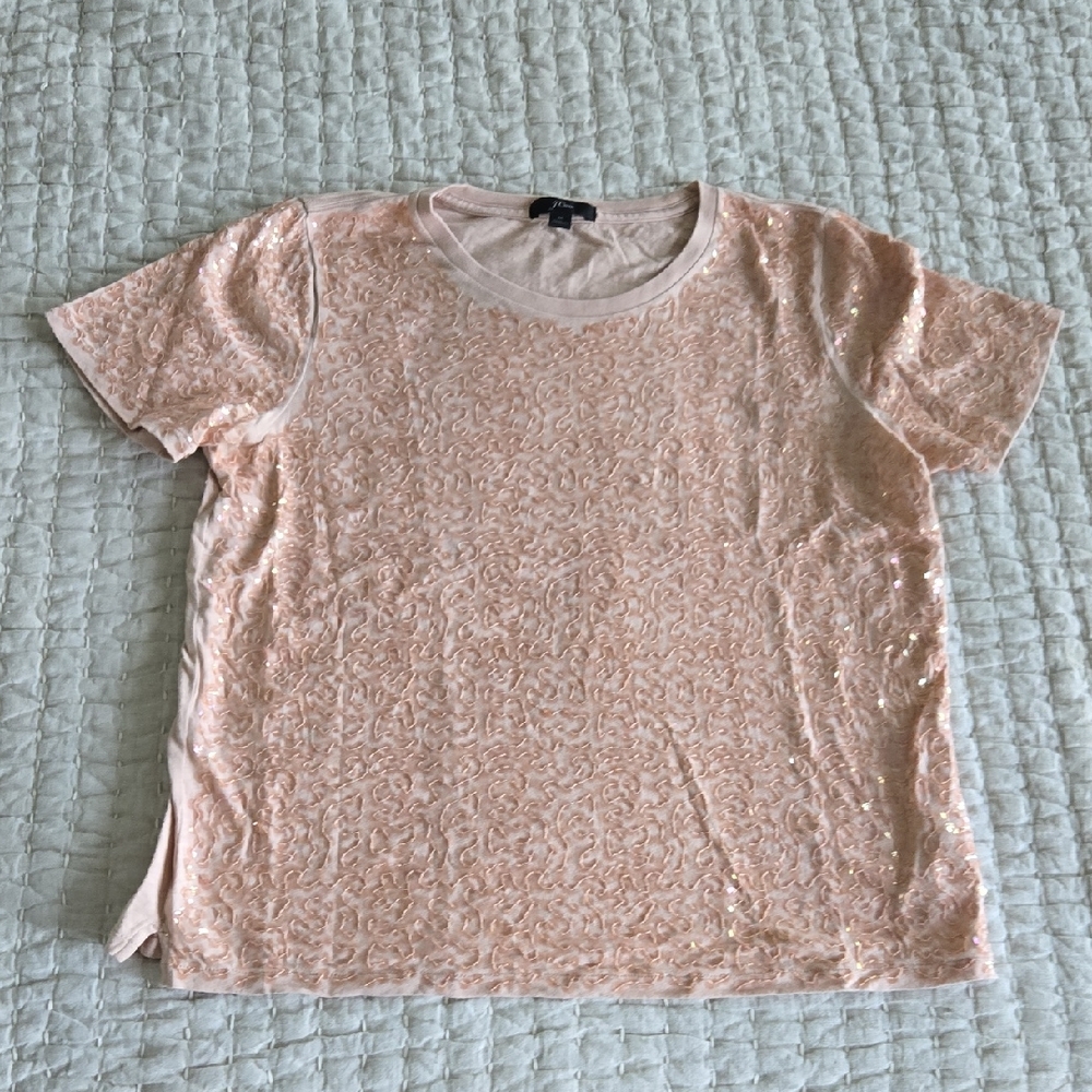 NWOT JCrew Sequin Cotton T-Shirt MEDIUM